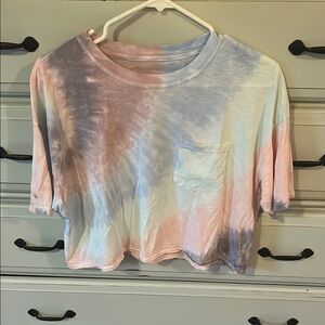 NWOT American Eagle Outfitters Pastel Tie Dye Cropped Tee